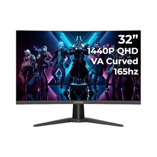 GAMDIAS ATLAS Q32VC 32" VA 2K RESO 165HZ,1440P CURVED GAMING MONITOR