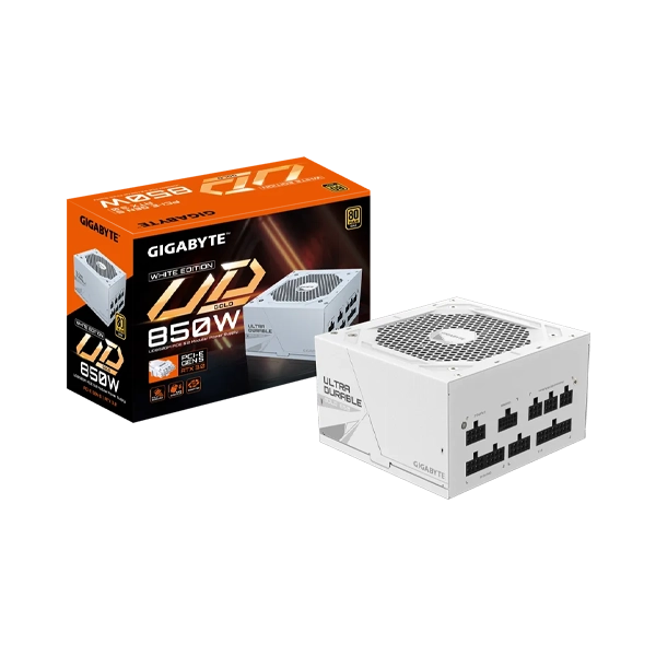 GIGABYTE UD850GM PG5W 850W 80 PLUS GOLD PCIE GEN 5.0 FULLY MODULAR WHITE POWER SUPPLY