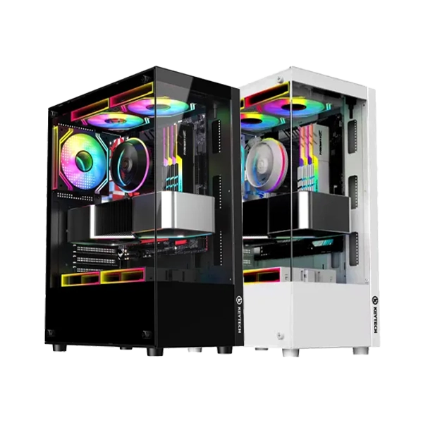 KEYTECH VISION PANORAMIC SINGLE CHAMBER ATX GAMING CASE