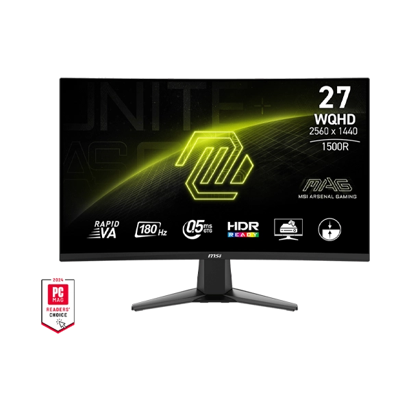 MSI 27" MAG 27CQ6F WQHD (2560X1440) 180HZ 0.5MS GTG RAPID VA CURVED GAMING MONITOR