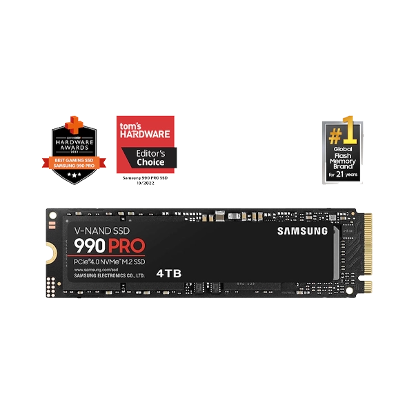 SAMSUNG 990 PRO 4TB PCIE 4.0 NVME M.2 SSD UP TO 7,450 / 6900 MB/S (MZ-V9P4T0BW)