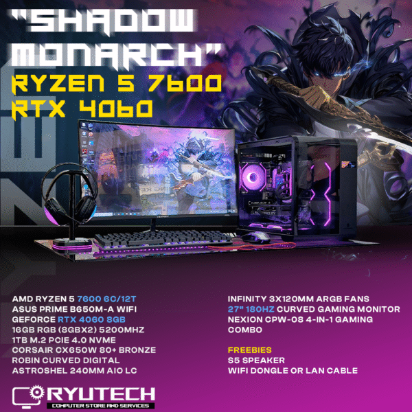 RYZEN 5 7600 - RTX 4060 FULL PC PACKAGE