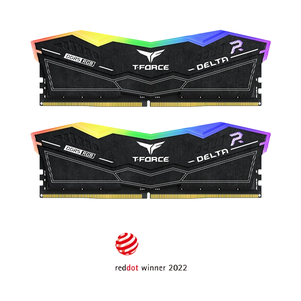 TEAMGROUP T-FORCE DELTA RGB BLACK 32GB (2X16GB) DDR5 5600MHZ CL36 RAM