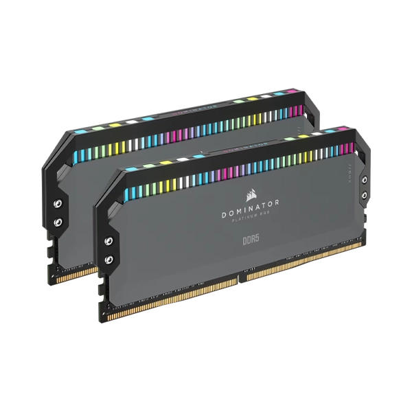 CORSAIR DOMINATOR PLATINUM RGB 32GB (2x16GB) DDR5 DRAM 5600MTs CL36 AMD EXPO & INTEL XMP MEMORY KIT - GREY